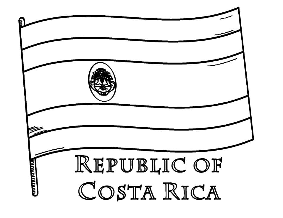 Flag of Costa Rica Coloring Game Flag of Costa Rica