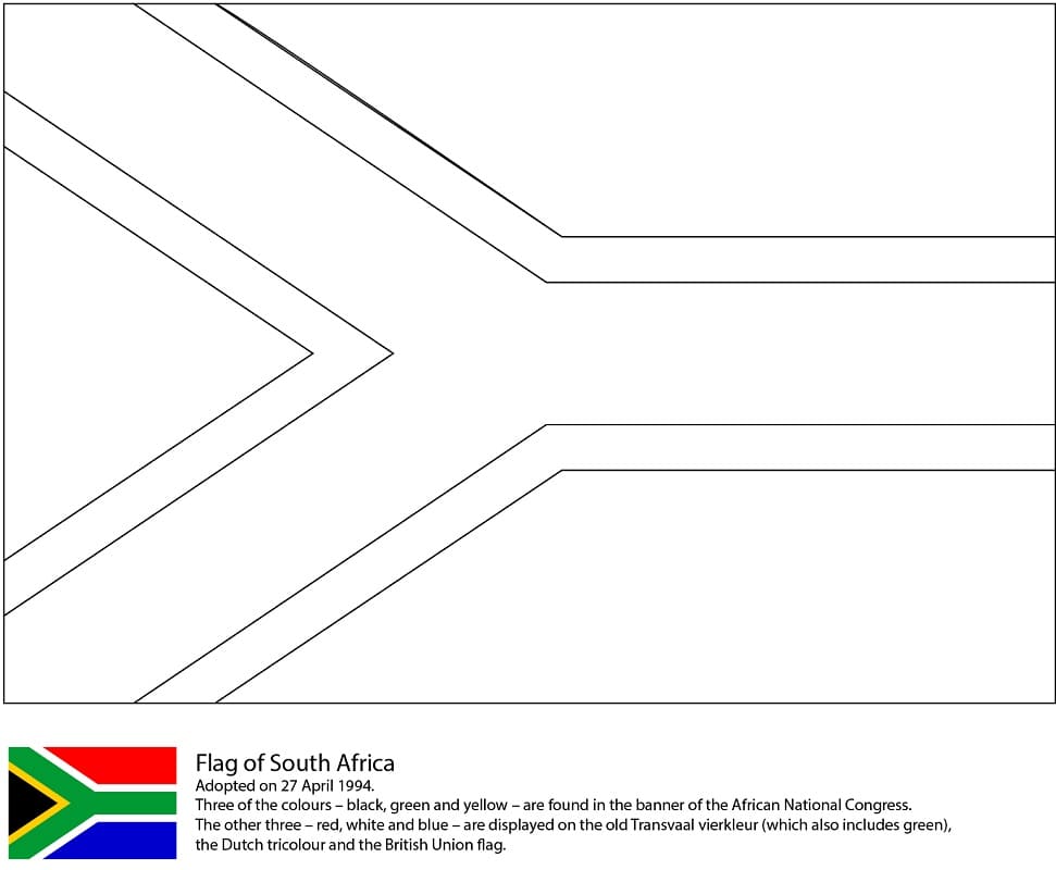 Flag of South Africa Coloring Game Flag of South Africa