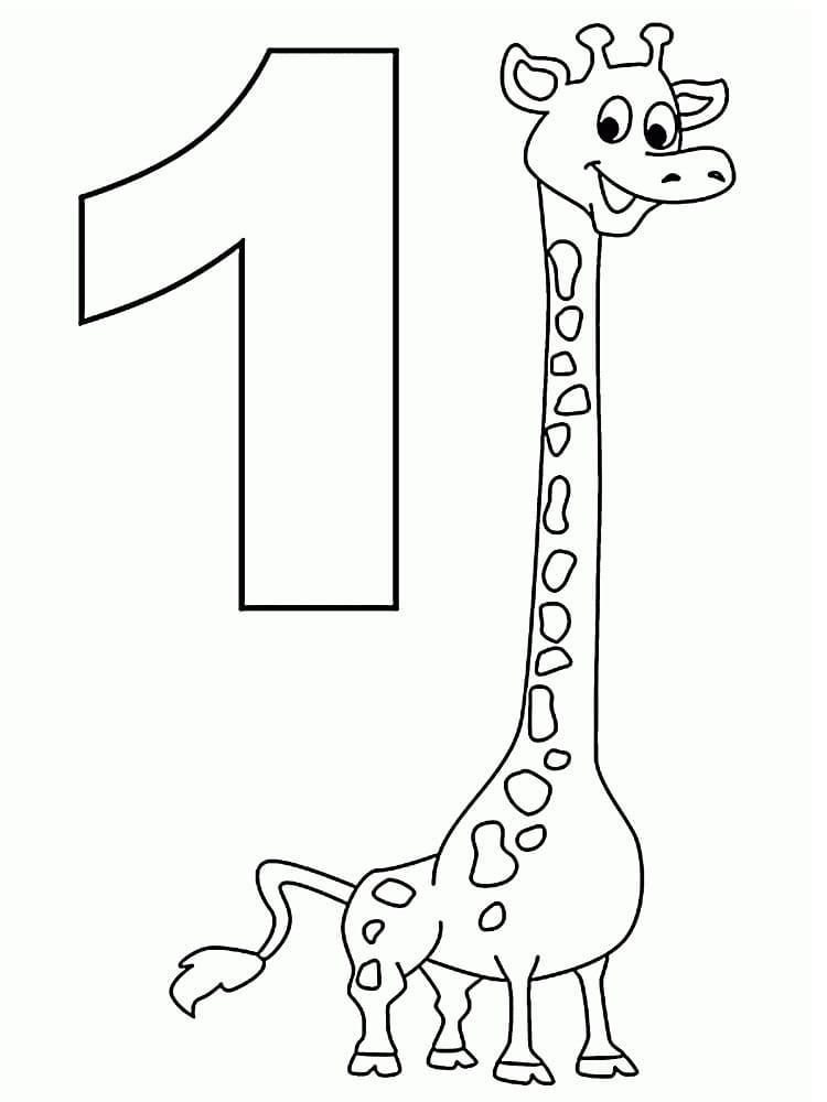 Giraffe and Number 1
