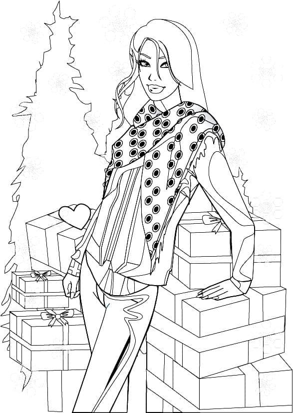 Girl and Gifts Coloring Game Girl and Gifts