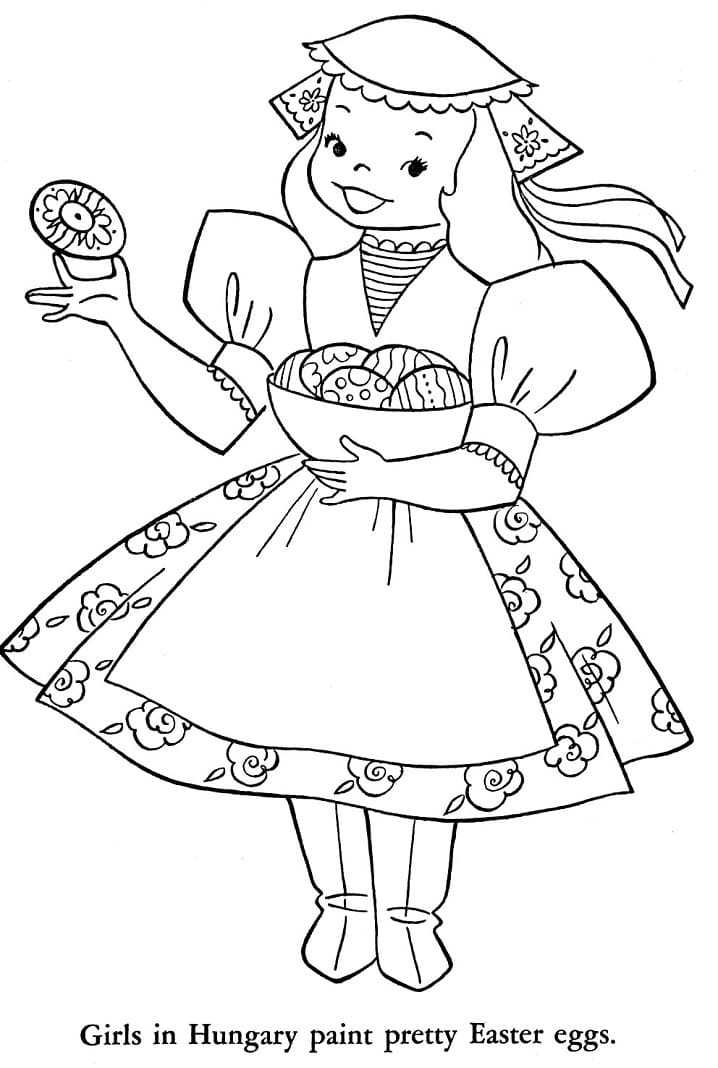 Girl Hungarian Coloring Game Girl Hungarian