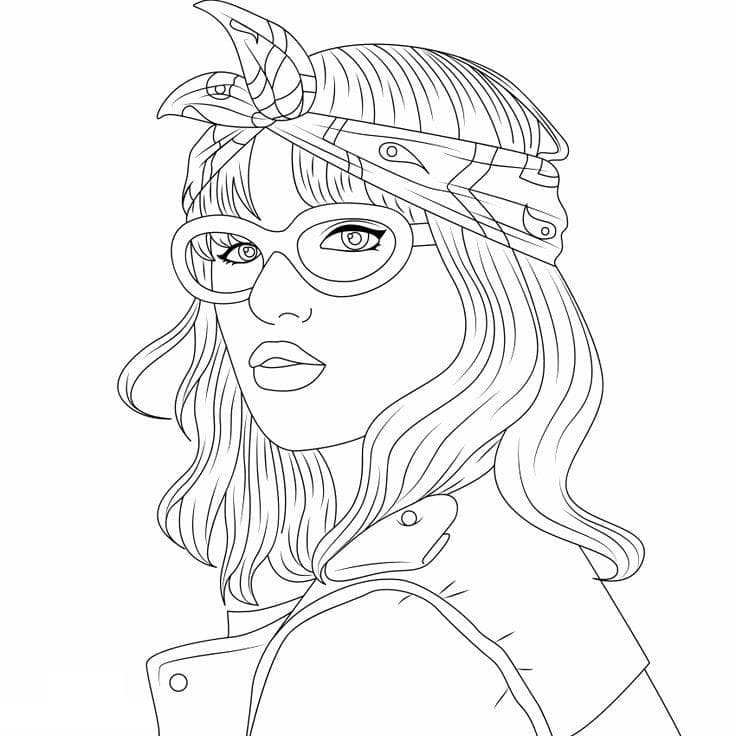Girl in Glasses Coloring Game Girl in Glasses