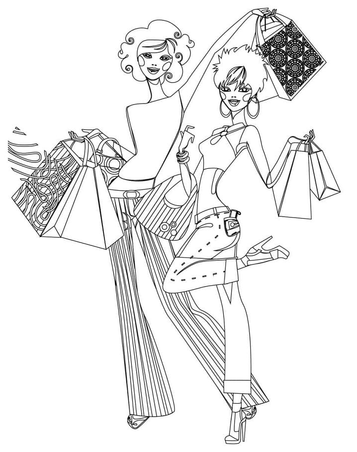 Girlfriends Shopping Coloring Game Girlfriends Shopping