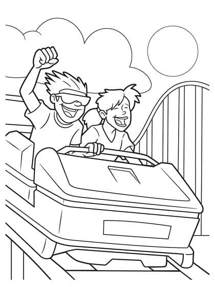 Happy Boys on Roller Coaster