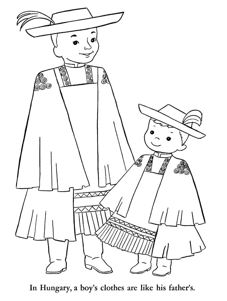 Hungarian Boys Coloring Game Hungarian Boys