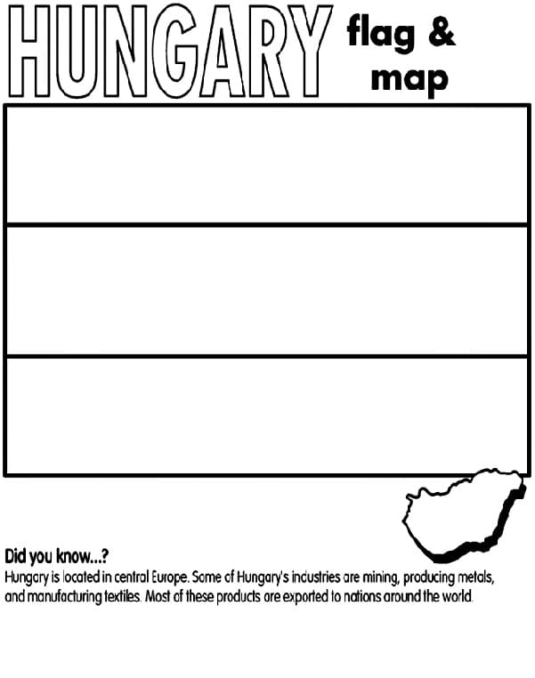 Hungary Flag and Map Coloring Game Hungary Flag and Map