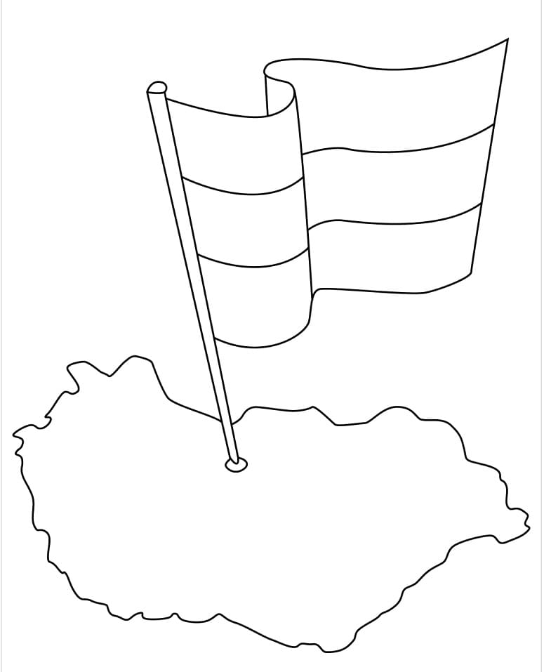 Hungary Map and Flag Coloring Game Hungary Map and Flag