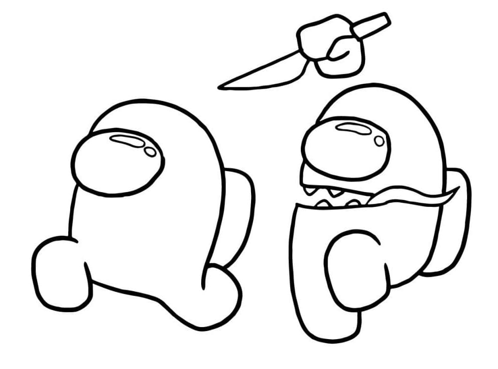 Imposter Chasing Crewmate Coloring Game Imposter Chasing Crewmate