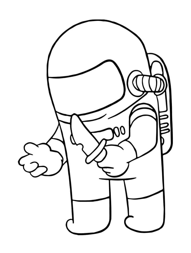 Imposter Holding Knife Coloring Game Imposter Holding Knife