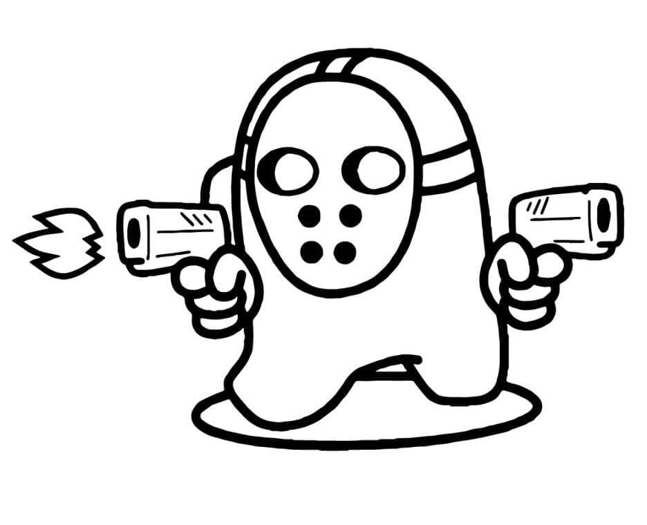 Imposter with Two Guns Coloring Game Imposter with Two Guns