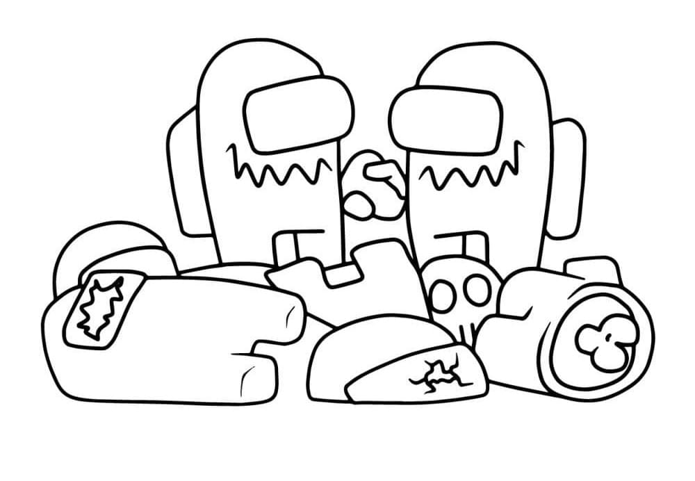 Impostor and Dead Crewmate Coloring Game Impostor and Dead Crewmate