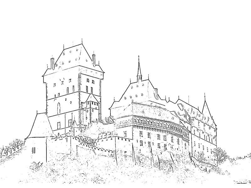 Karlštejn Castle Coloring Game Karlštejn Castle