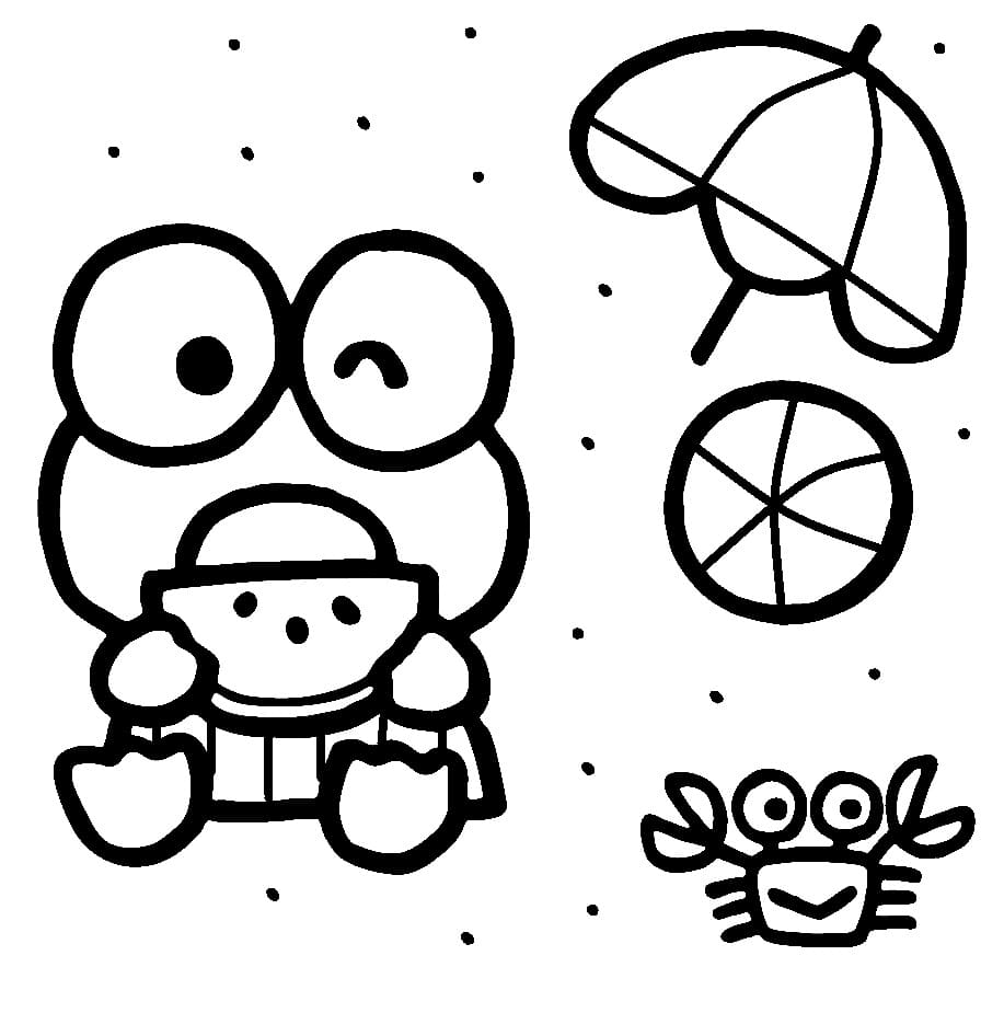 Keroppi and Crab Coloring Game Keroppi and Crab