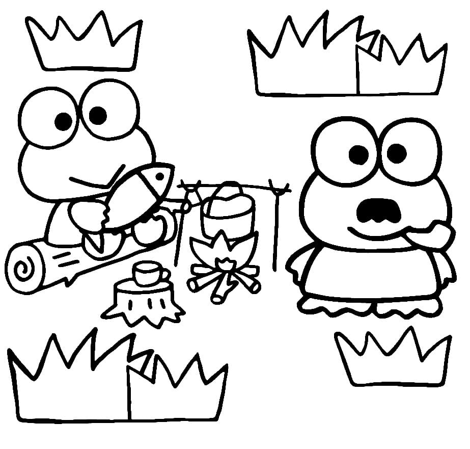 Keroppi and Father Coloring Game Keroppi and Father