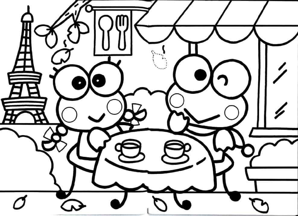 Keroppi and Girlfriend Coloring Game Keroppi and Girlfriend