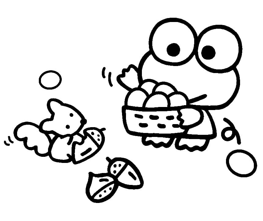 Keroppi and Squirrel Coloring Game Keroppi and Squirrel