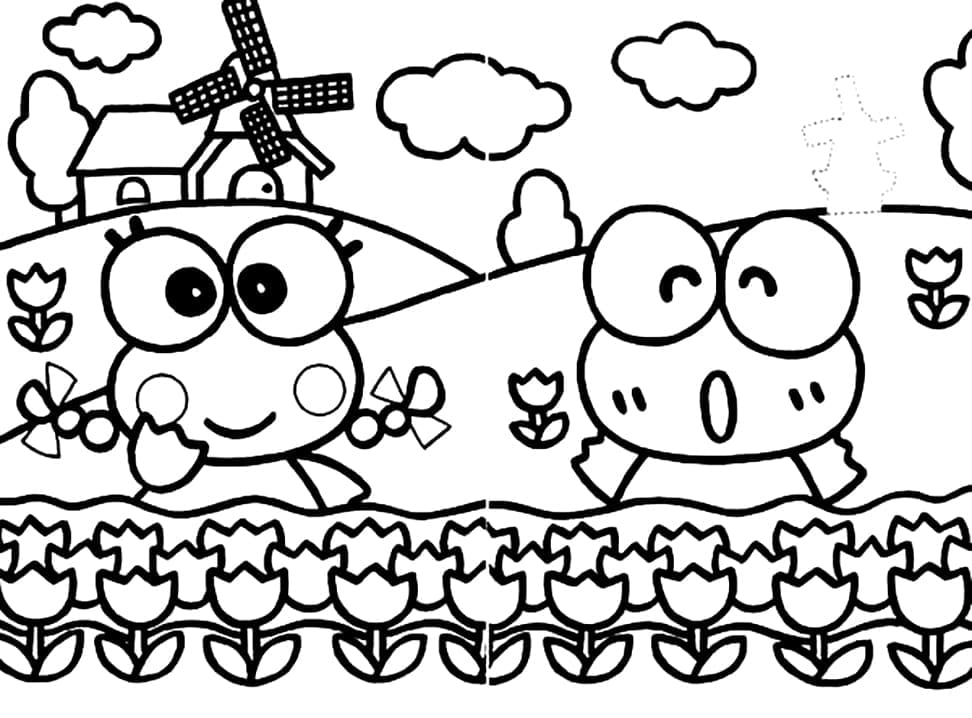 Keroppi In Holland Coloring Game Keroppi In Holland