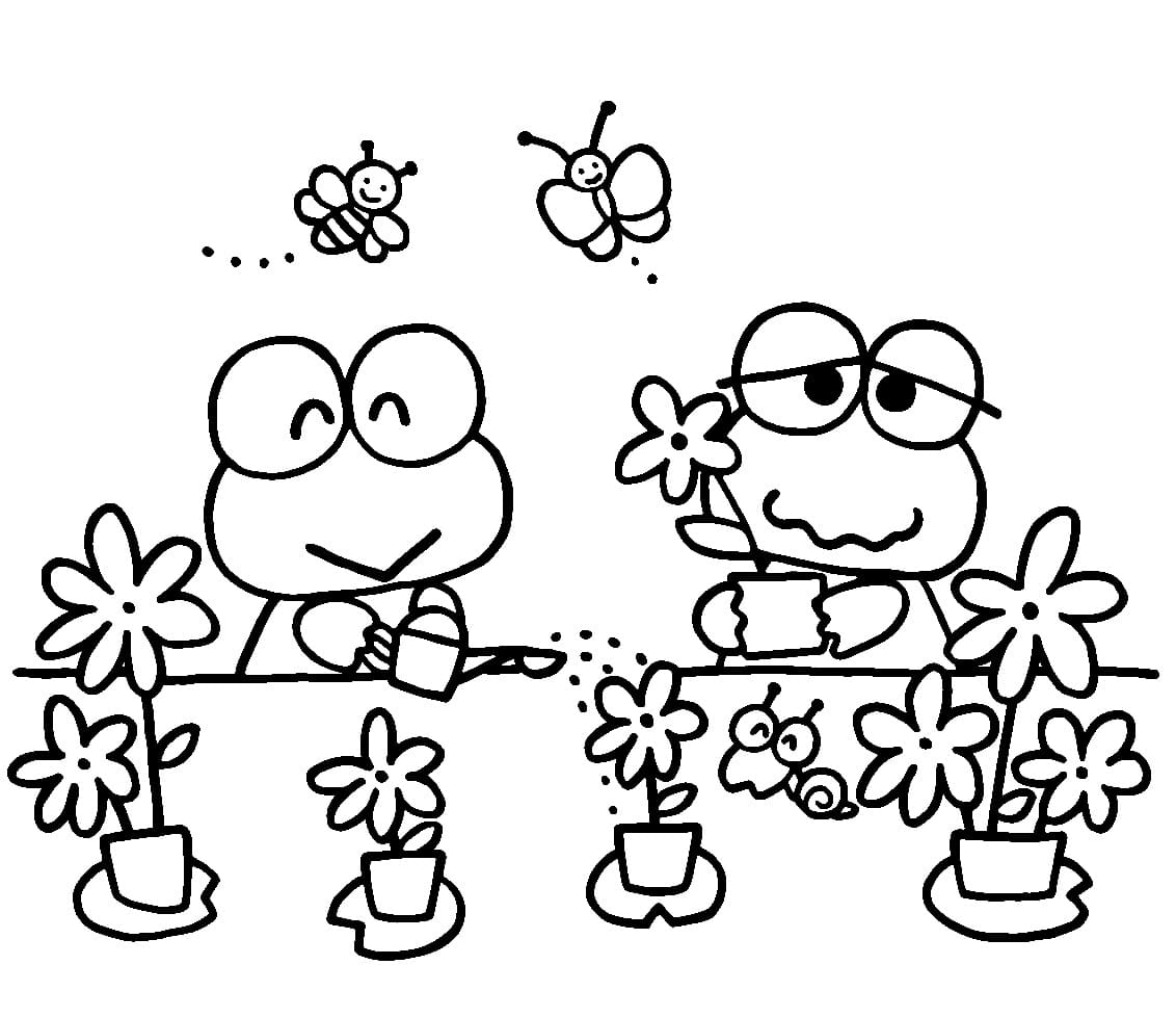 Keroppi with Flowers