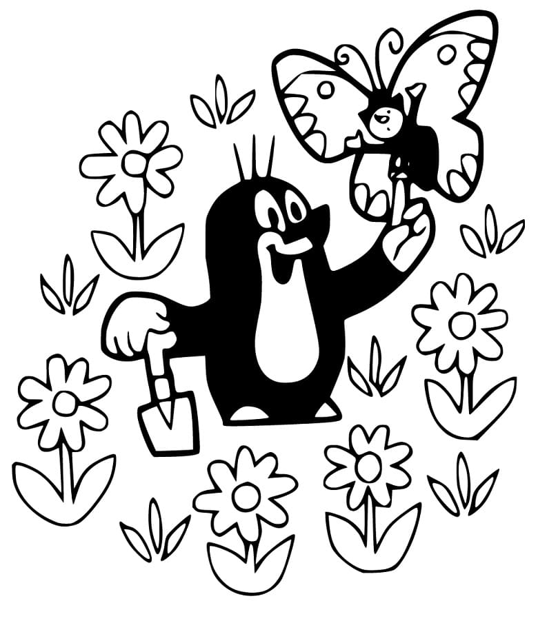 Krtek with Butterfly