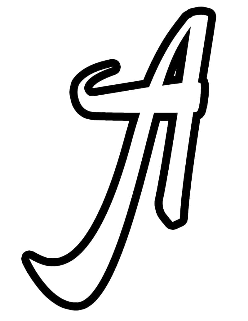 Letter A Calligraphy Alphabet Coloring Game Letter A Calligraphy Alphabet