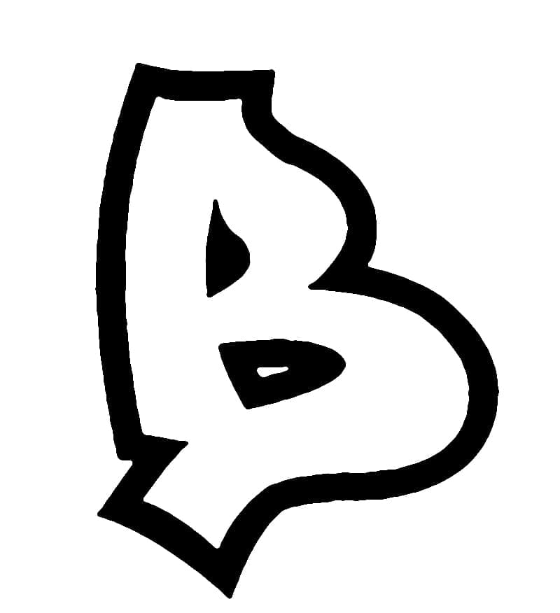Letter B Graffiti Alphabet Coloring Game Letter B Graffiti Alphabet