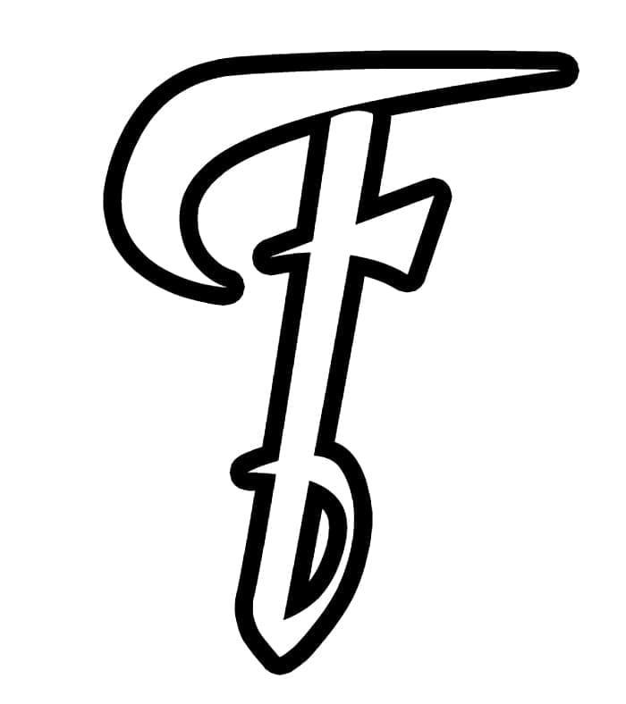 Letter F Calligraphy Alphabet Coloring Game Letter F Calligraphy Alphabet