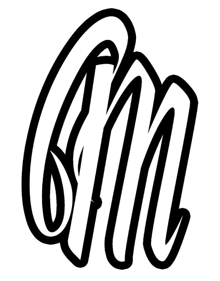 Letter M Calligraphy Alphabet