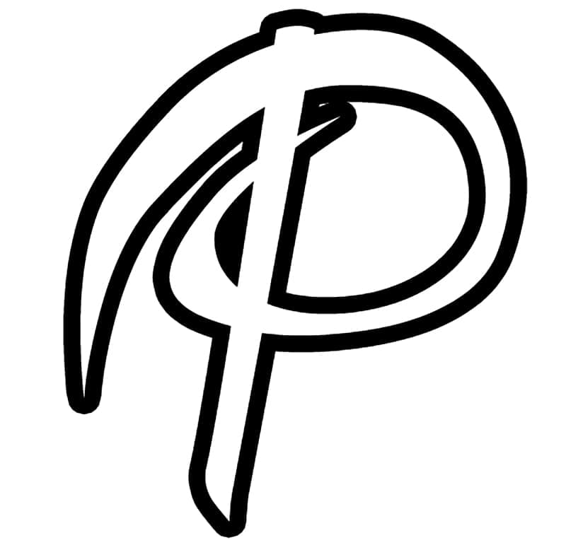 Letter P Calligraphy Alphabet Coloring Game Letter P Calligraphy Alphabet