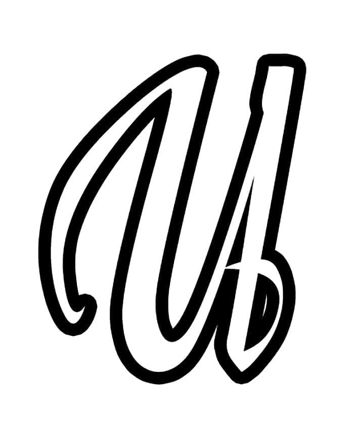 Letter U Calligraphy Alphabet