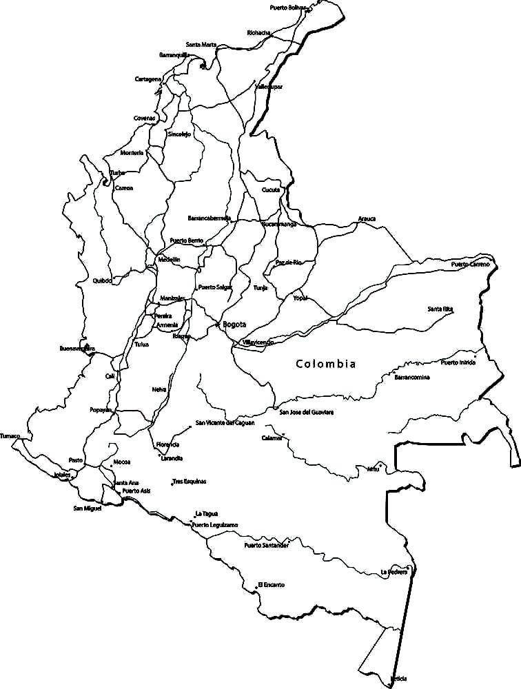 Map of Colombia 1 Coloring Game Map of Colombia 1