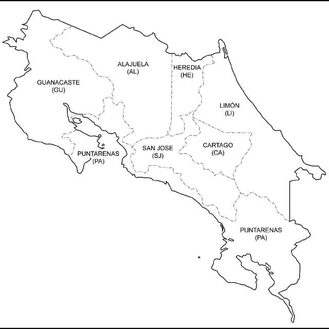 Map of Costa Rica 1 Coloring Game Map of Costa Rica 1