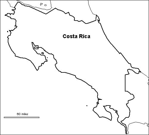 Map of Costa Rica Coloring Game Map of Costa Rica