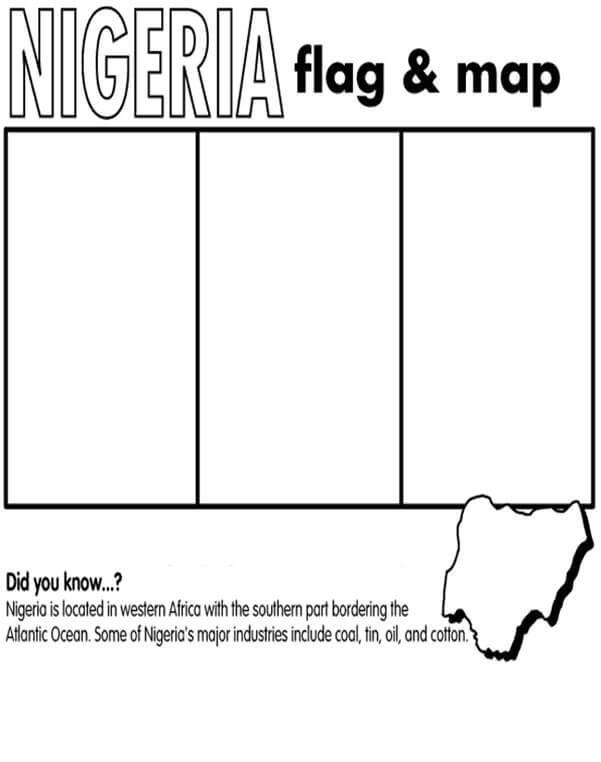 Nigeria Flag and Map