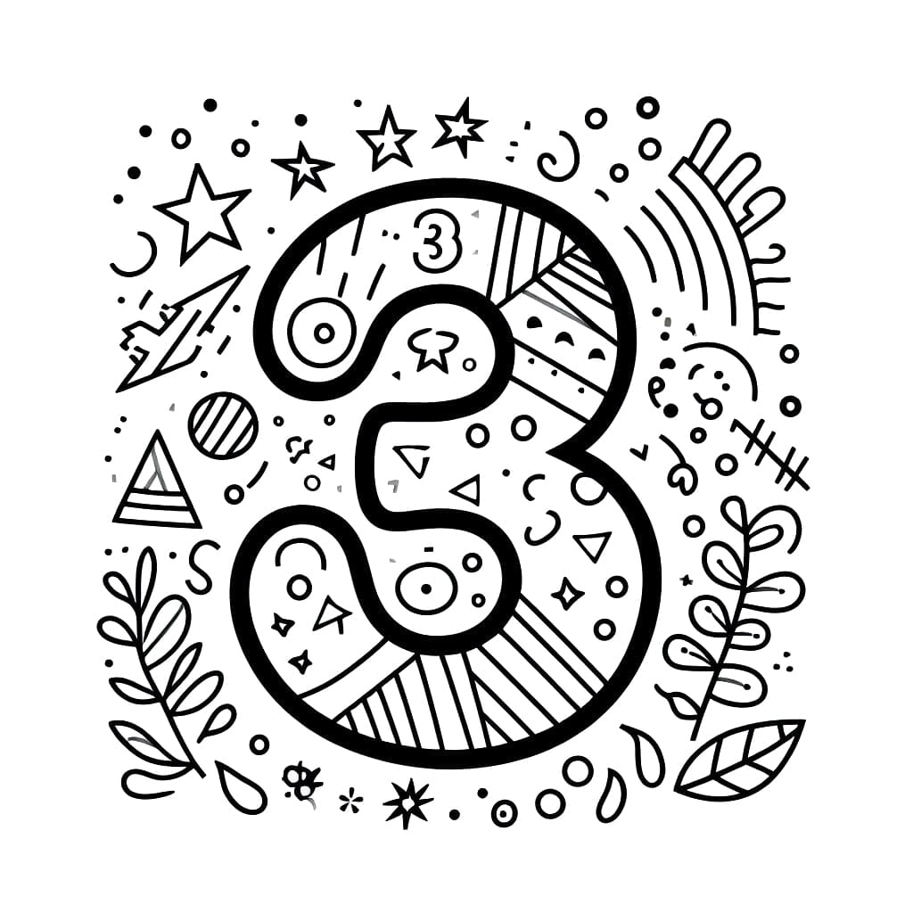Number 3 Free For Kids Coloring Game Number 3 Free For Kids