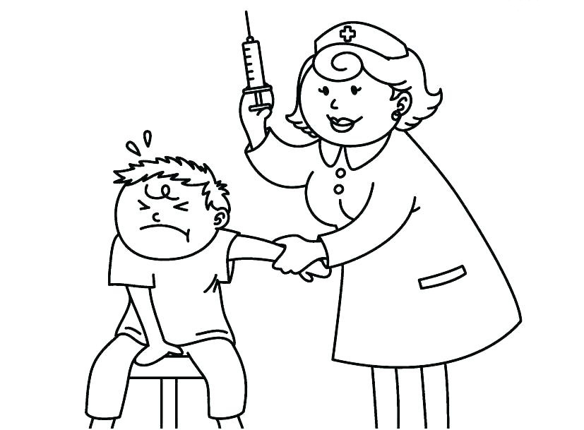 Patient gets scared by injection doctor Coloring Game Patient gets scared by injection doctor