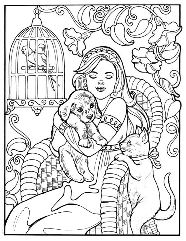 Princess Leonora and Pets Coloring Game Princess Leonora and Pets