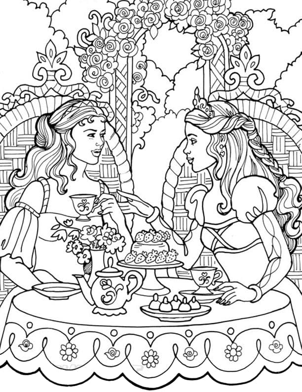 Princess Leonora Having Tea Coloring Game Princess Leonora Having Tea