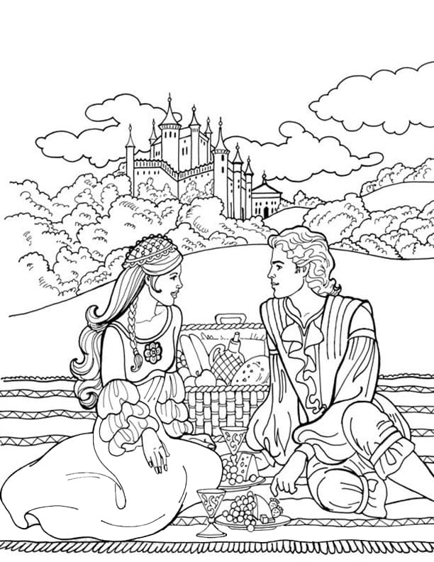 Princess Leonora on Picnic Coloring Game Princess Leonora on Picnic