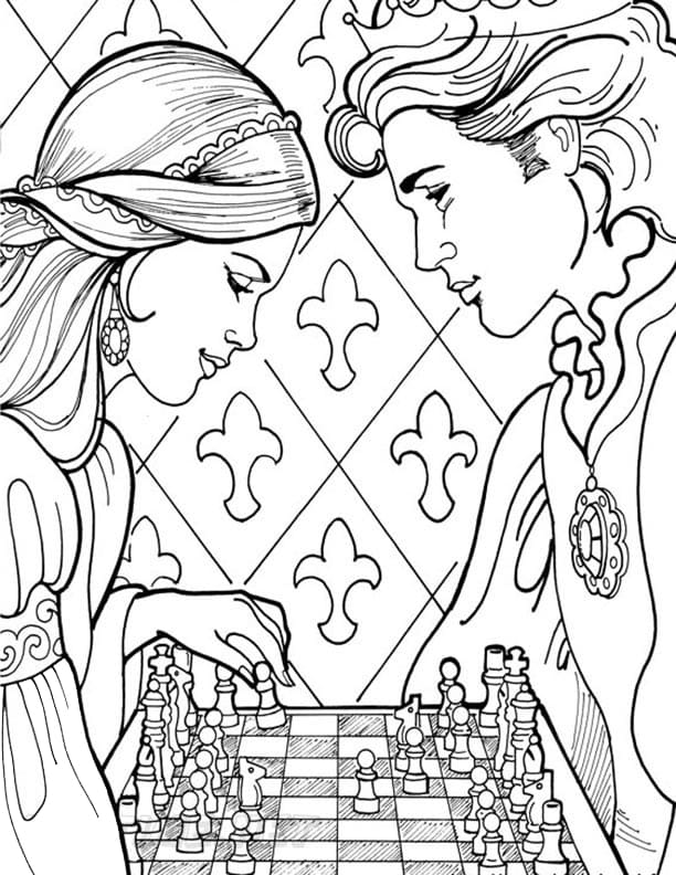 Princess Leonora Playing Chess Coloring Game Princess Leonora Playing Chess