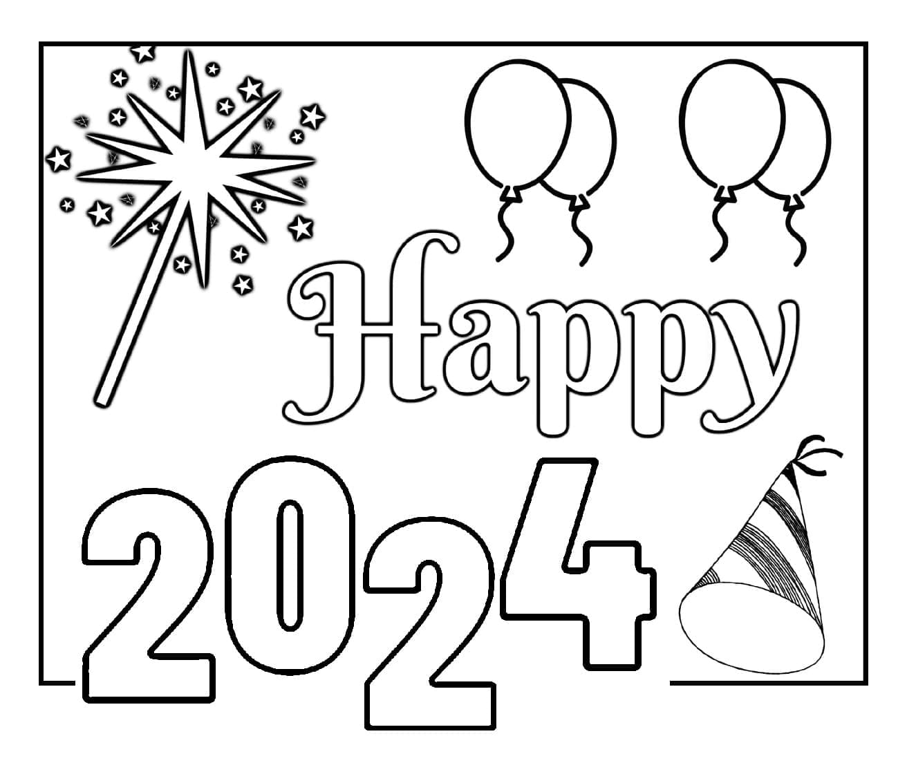 Print Happy New Year 2024