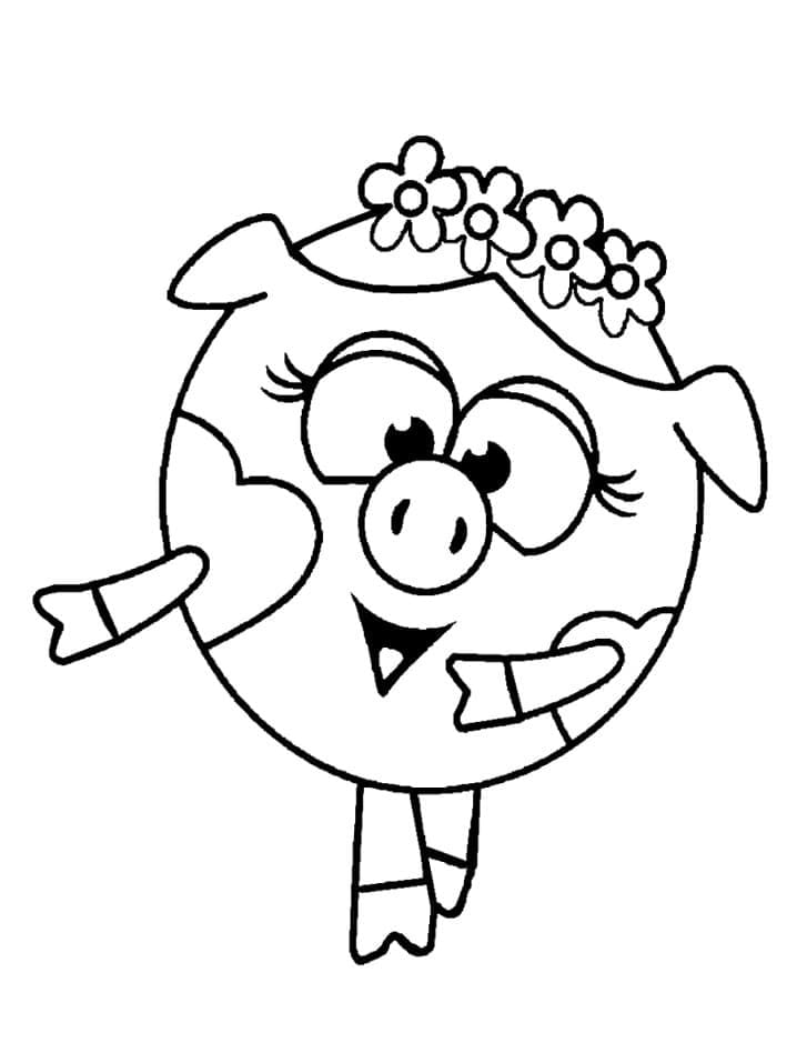 RosaRiki from Kikoriki Coloring Game RosaRiki from Kikoriki