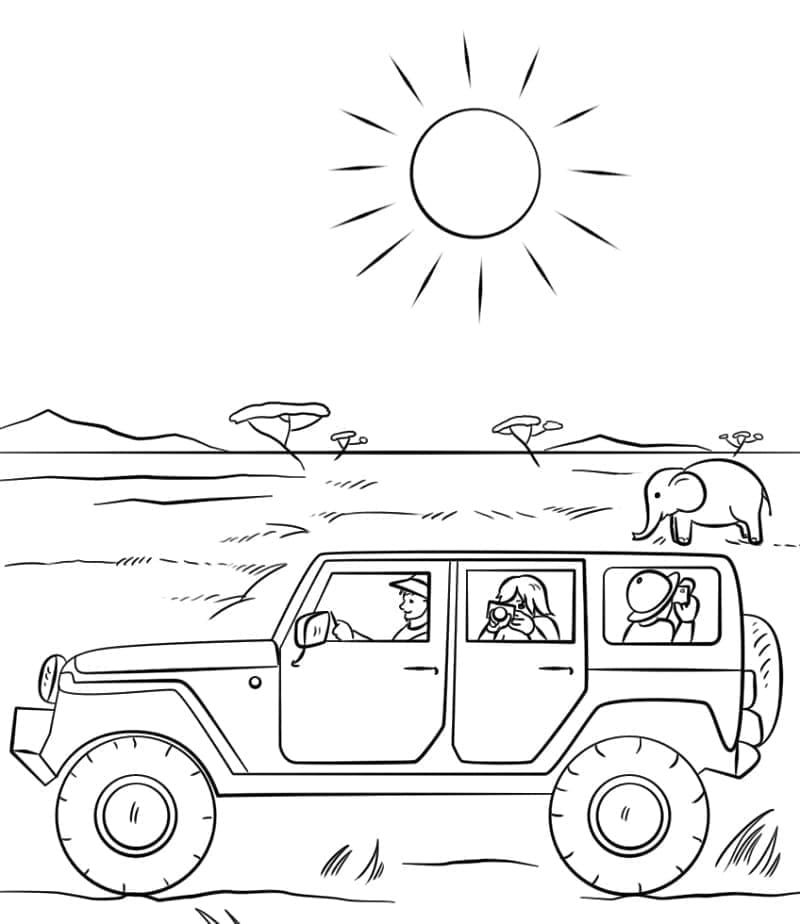 Safari Jeep Coloring Game Safari Jeep