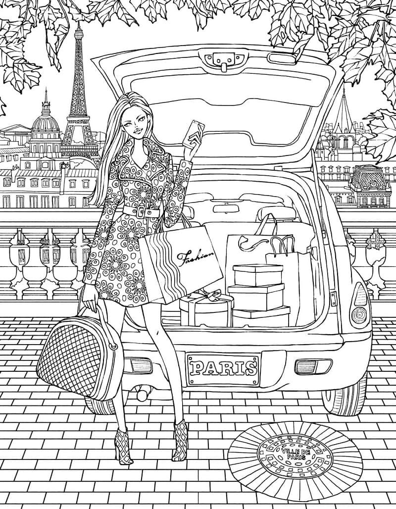 Shopping in Paris Coloring Game Shopping in Paris