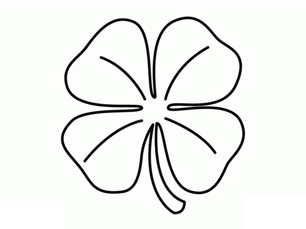 Simple Four Leaf Clover Coloring Game Simple Four Leaf Clover