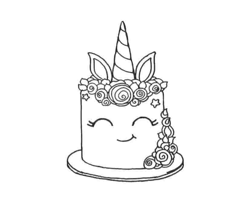 Smiling Unicorn Cake