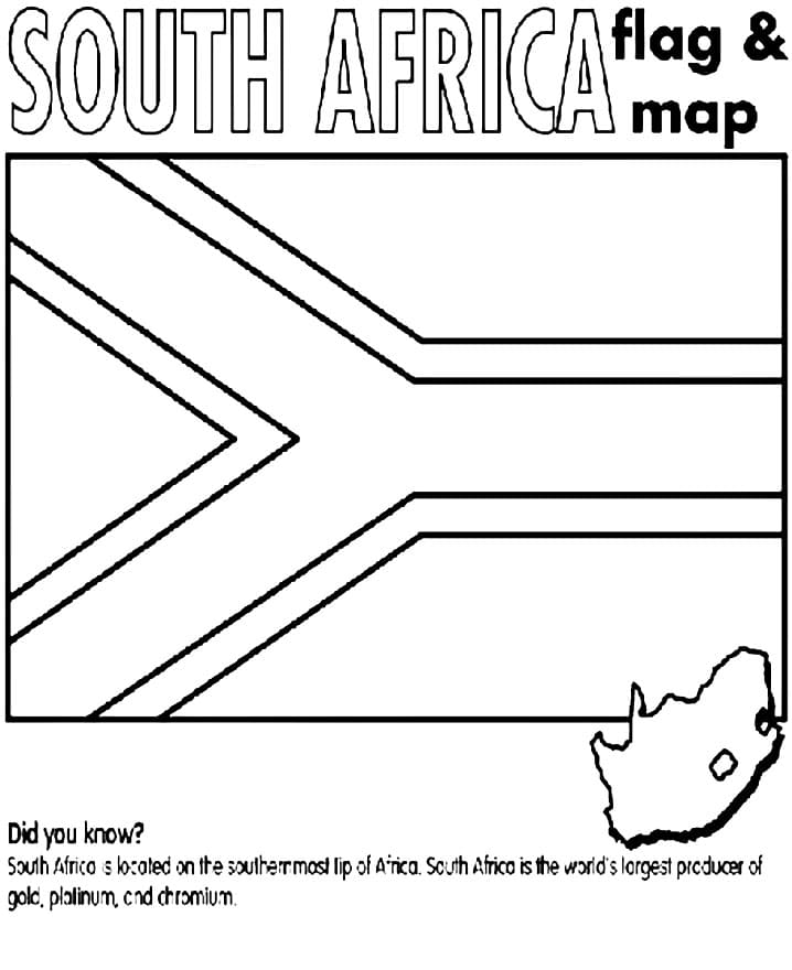 South Africa Flag and Map Coloring Game South Africa Flag and Map
