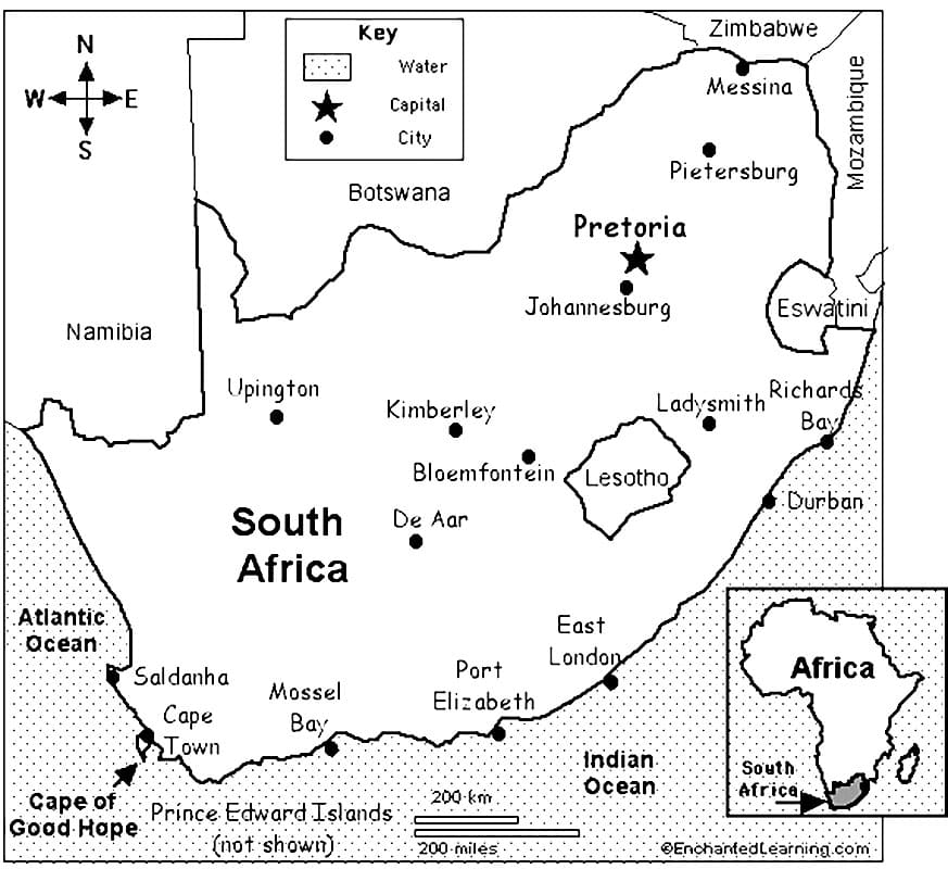 South Africa Map 1 Coloring Game South Africa Map 1