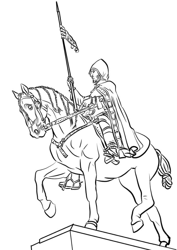 Statue of St. Wenceslas in Prague Coloring Game Statue of St. Wenceslas in Prague