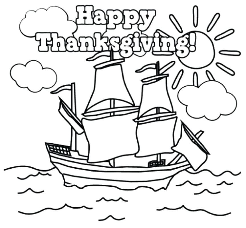 Thanksgiving Mayflower Coloring Game Thanksgiving Mayflower