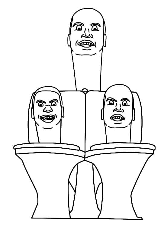 Triple Giant Skibidi Toilet